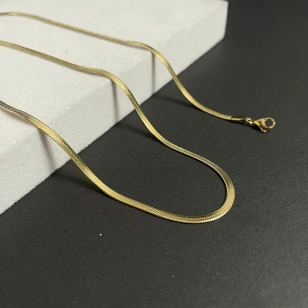 Golden Flat Snake Neck Chain