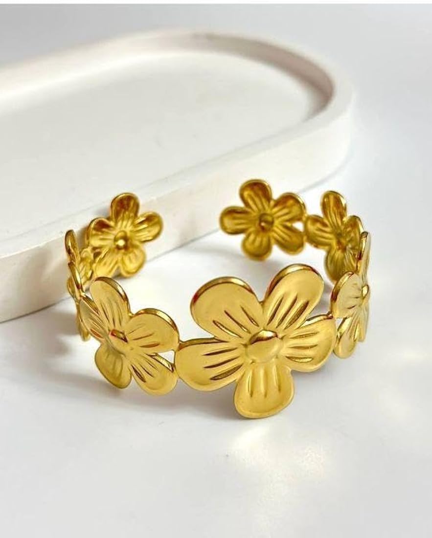 Luna Vine Flower Bracelet / Cuff Bangle