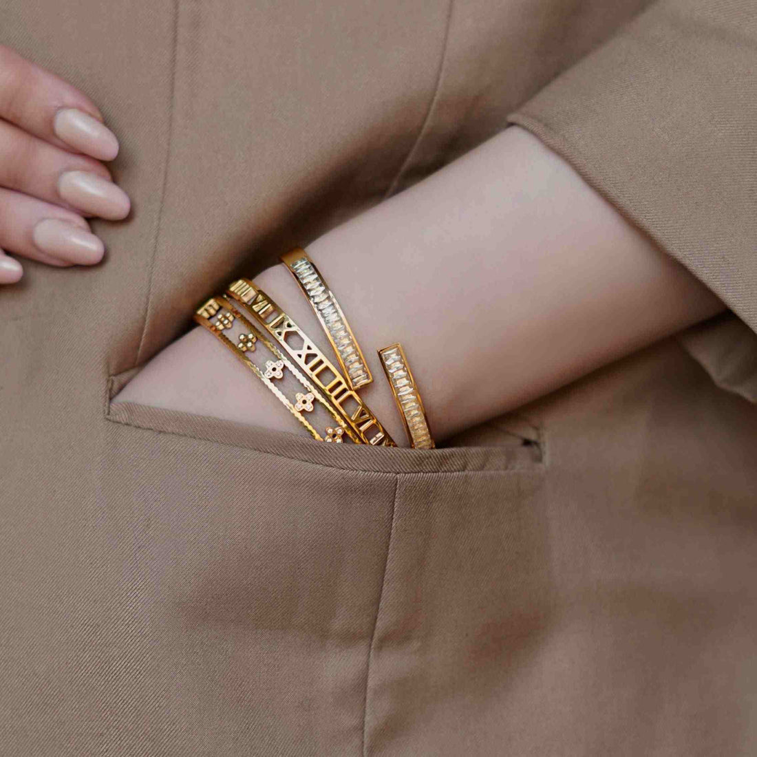 Adjustable Zircon Cuff Bangle