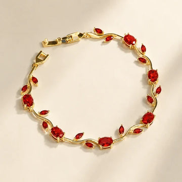 Gold Plated Crystal Stones Tulip Bracelet for Girls/Women