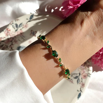 Gold Plated Crystal Stones Tulip Bracelet for Girls/Women