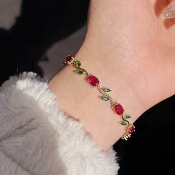 Gold Plated Crystal Stones Tulip Bracelet for Girls/Women