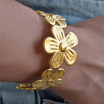 Luna Vine Flower Bracelet / Cuff Bangle
