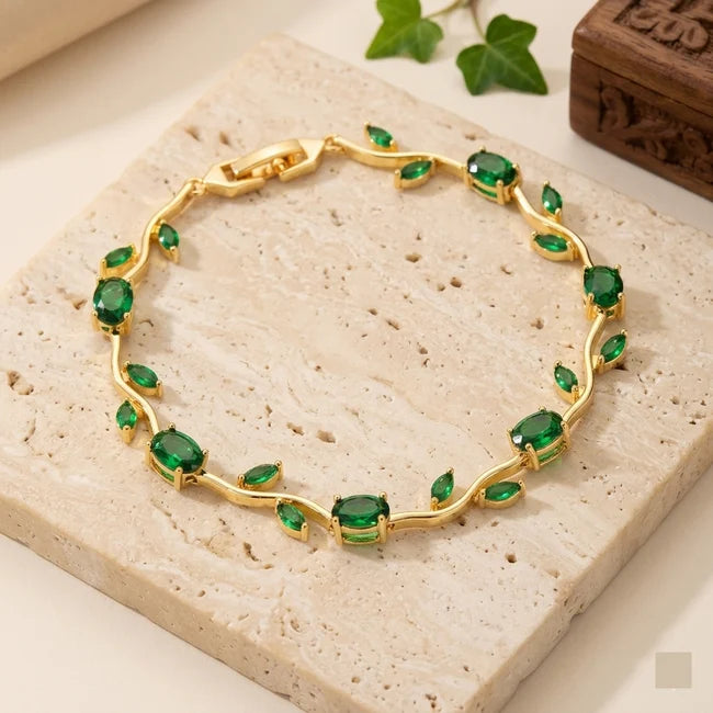 Gold Plated Crystal Stones Tulip Bracelet for Girls/Women