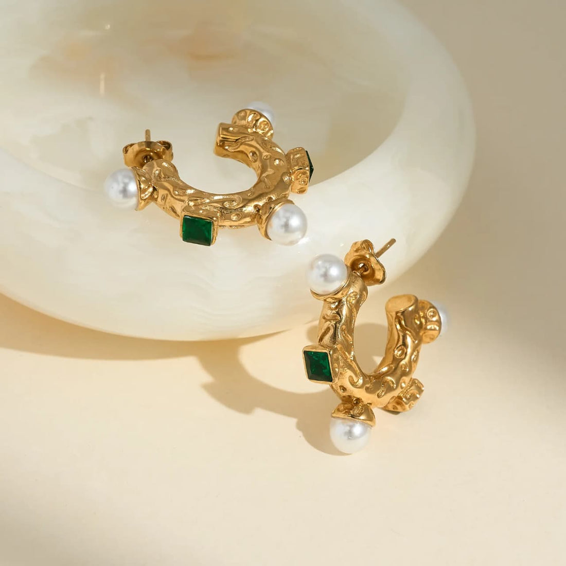 Pearl Green Earrings