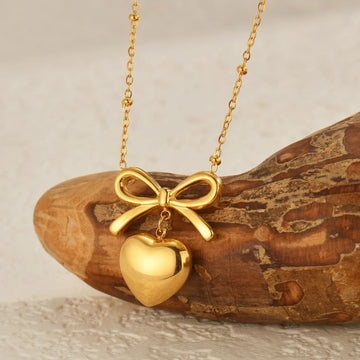 Heart And Bow Necklace