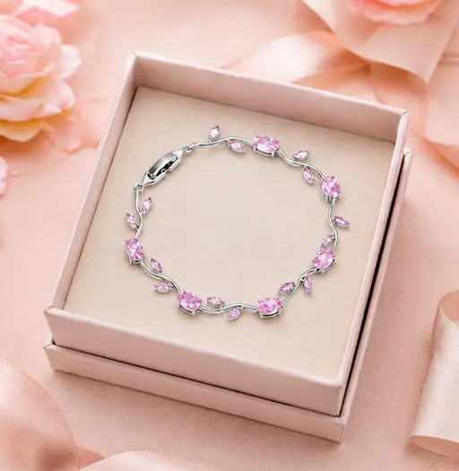 Gold Plated Crystal Stones Tulip Bracelet for Girls/Women