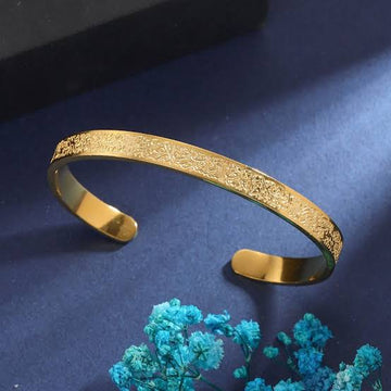 Four Qul- Gold Bracelet Cuff Bangle Men Women
