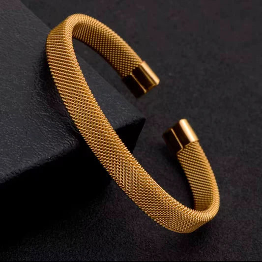 Golden Mesh Bangle Kara Bracelets for Men